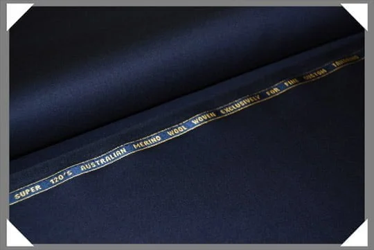 Navy Super 120's Merino Wool Fabric