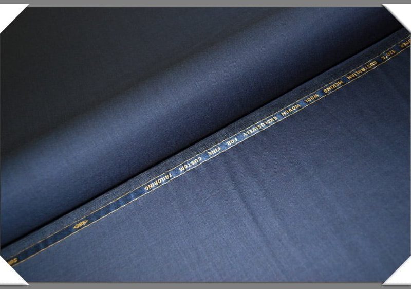 Blue Sharkskin Super 120's Merino Wool Fabric