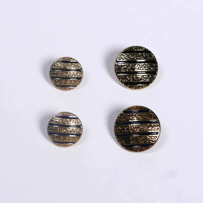 Striped Enameled Metal Buttons