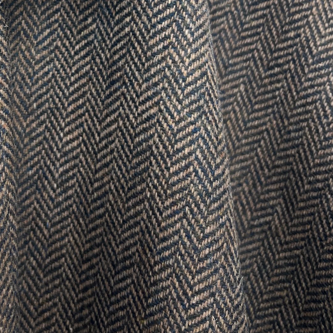 Brown Herringbone Tweed Fabric