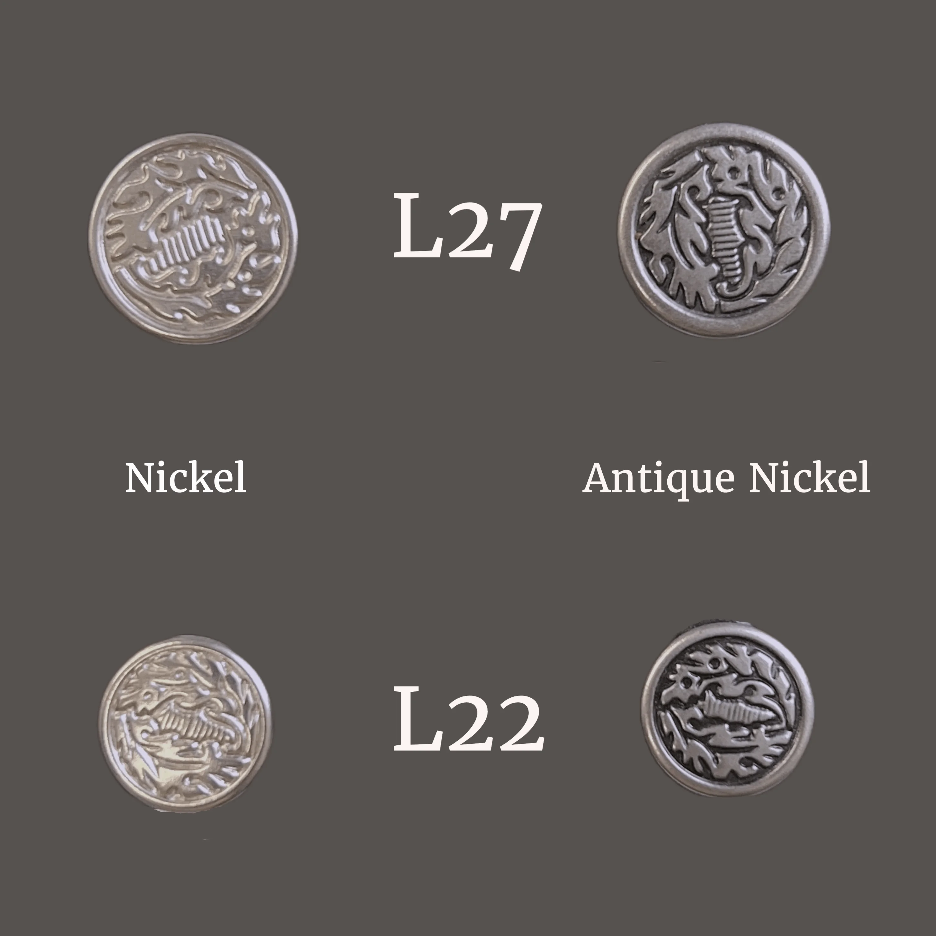 jean buttons with design ligne 22 and 27