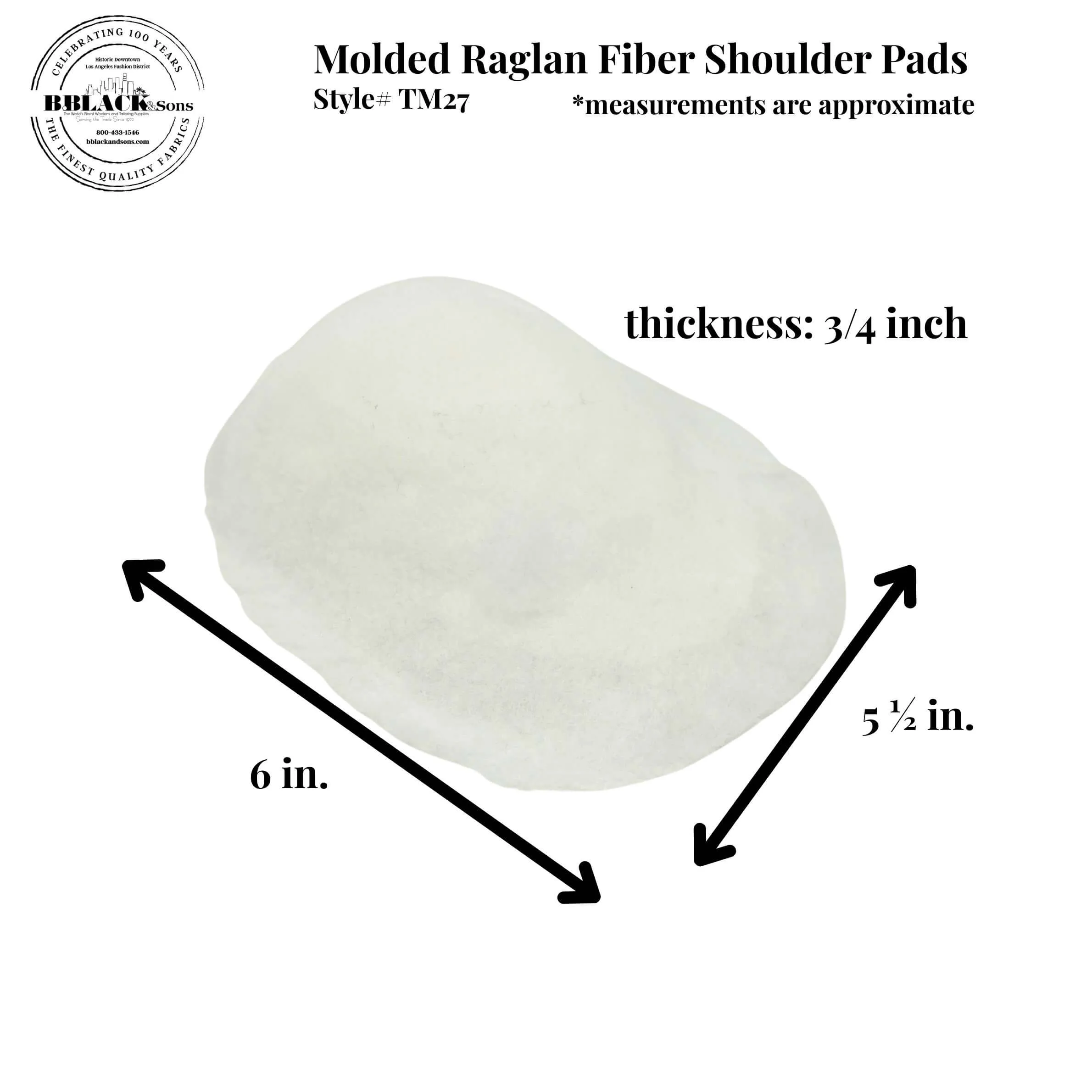 Molded Raglan Fiber Shoulder Pads - Image 2